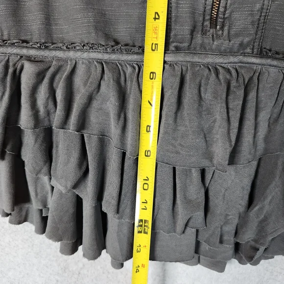 Free People Frost Bite Mini Skirt Layerd Ruffle Womens Size 8 Gray Y2k Style - Picture 10 of 13